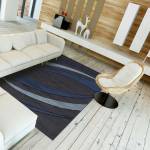 Tapis salon RELAX O 80x150 bleu Bleu - Matière plastique - 80 x 11 x 150 cm