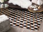 Tapis patchwork ALPKOY Noir - Marron - Blanc - 200 x 140 x 140 cm