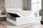 Boxspringbett - AMAY Hochglanz Weiß - Breite: 140 cm - H3