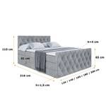 Boxspringbett AMAY KING Hellgrau - Breite: 140 cm