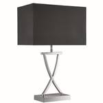 Lampe à poser TABLE Noir - Gris - Argenté - Métal - Textile - 20 x 48 x 31 cm