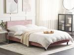 Doppelbett FITOU Eiche Dunkel - Pink - Breite: 170 cm