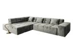 Ecksofa NEVADA Velvet Recamiere Silber - Armlehne davorstehend rechts - Ecke davorstehend links