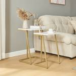 Lot de 2 tables basses gigognes Salem Imitation marbre blanc