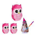 3 x Pinata Eule in Pink 3er Set