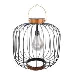 Lanterne solaire cage COCO Noir - Métal - 26 x 35 x 26 cm