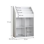 Vicco Kinderboekenkast Conny, Wit, 72 x 111 cm met 4 legplanken voor vouwdozen