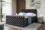 Boxspringbett BOXI8-Z KING Hochglanz Schwarz - Breite: 200 cm