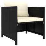 Garten-Sofa-Set (4-teilig) 3010471-2 Schwarz - Metall - Polyrattan - 60 x 32 x 60 cm