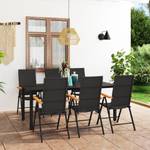 Garten-Essgruppe (7-teilig) 3014664-2 Schwarz - Metall - 90 x 74 x 190 cm