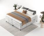 Premium Boxspringbett Theo Hellgrau - Breite: 122 cm