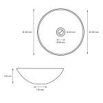 Waschbecken Rund Ø 320x135 mm weiß Keramik - Metall