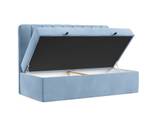 Kinder-Boxspringbett AVERY Hellblau - Tiefe: 90 cm