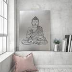 Orient Buddha Zen Silber Leinwandbilder