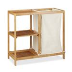 Etagère salle de bain corbeille à linge Beige - Marron - Bambou - Bois manufacturé - Textile - 68 x 65 x 33 cm