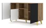 Commode Ravenna PB 150 2D1DM Beige - Noir - Doré