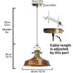 Hängelampe Asletl Industrial Kupfer - Gold