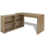 Büroschreibtisch Braun - Holzwerkstoff - Massivholz - 130 x 75 x 130 cm