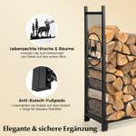 Kaminholzregal ZB33470 Schwarz - Metall - 38 x 117 x 121 cm