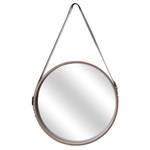 Miroir rond avec anse en PU Barber 40 cm Verre - 40 x 66 x 4 cm