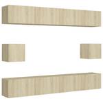 TV-Schrank 6er Set D824 Braun - Holzwerkstoff - 30 x 30 x 100 cm