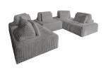 Modulsofa WIOLO SOFT 5 Module 5 Kissen Grau