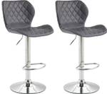 Tabouret de bar Cork Lot de 2 Gris - Argenté