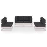 Garten-Lounge-Set (6-teilig) 3009897-2 Anthrazit - Weiß