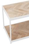 Table de salon zigzag 45cm Blanc - Bois massif - 40 x 45 x 150 cm