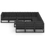 Garten-Lounge-Set (11-teilig) 3009721-2 Anthrazit - Schwarz