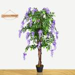 Kunstbaum mit Blüten Violett - Kunststoff - 18 x 150 x 18 cm
