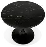 Table À Diner URSUS Noir - Pierre artificielle - Métal - 90 x 74 x 90 cm