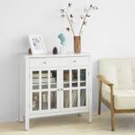 Buffet Commode FSB23-W Blanc - Bois manufacturé - 80 x 80 x 34 cm