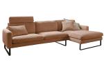 Sofa RICARDA Ecksofa Cord Braun - Ecke davorstehend rechts - Longchair davorstehend rechts