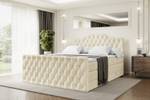 Boxspringbett VILA-1-Z KING Ecru - Breite: 200 cm