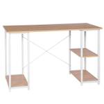 Schreibtisch Liliya Braun - Weiß - Holzwerkstoff - Metall - 120 x 75 x 60 cm
