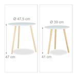Table d’appoint lot de 2 gigognes Marron - Blanc - Bois manufacturé - 48 x 47 x 48 cm