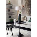 Table d'appoint ronde noir Noir - En partie en bois massif - 46 x 56 x 46 cm