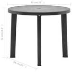 Tisch Grau - Kunststoff - 89 x 72 x 89 cm