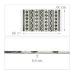 Teppichläufer Muster in 2 Größen Grau - Weiß - Textil - 90 x 1 x 60 cm