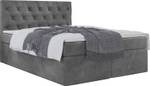 Boxspringbett mit Topper BOREO Grau - Breite: 120 cm - H4