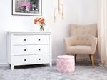 Pouf TUNICA Rose foncé - Blanc