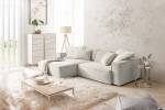 Ecksofa SAMU Sofa Feincord Silber - Ecke davorstehend links