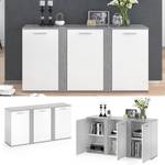 Sideboard Novelli mit 3 Türen Beton Dekor - Weiß