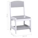 Table et chaise pour enfants Gris - Blanc - Bois manufacturé - 62 x 48 x 62 cm