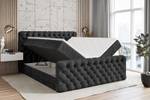 Boxspringbett BOXI8-Z Schwarz - Breite: 180 cm - H4