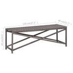 Gartenbank 3000274 Grau - Metall - Polyrattan - 120 x 43 x 40 cm