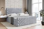 Boxspringbett DAISY-Z Hellgrau - Breite: 200 cm - H4