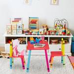 Table et chaises colorées pour enfants Vert - Rouge - Jaune - Bois manufacturé - 60 x 45 x 40 cm