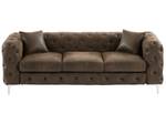 Couchgarnitur EDWINA 2er-Set Braun - Textil - 91 x 76 x 220 cm